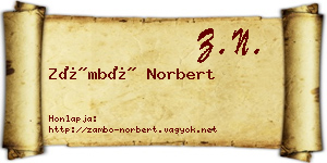 Zámbó Norbert névjegykártya