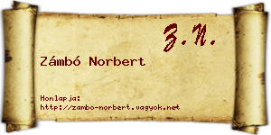 Zámbó Norbert névjegykártya