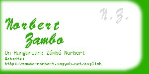 norbert zambo business card