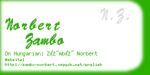norbert zambo business card